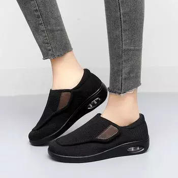 Женские кроссовки повседневные уличные школьные туфли легкие черные ортопедические туфли на воздушной подушке больших размеров EU: 36 чёрный