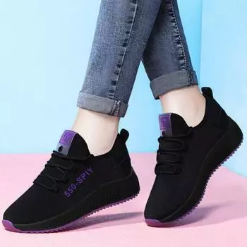 Женские кроссовки, повседневная женская обувь на плоской подошве, прогулочная обувь, повседневная дышащая обувь 36 фиолетовый
