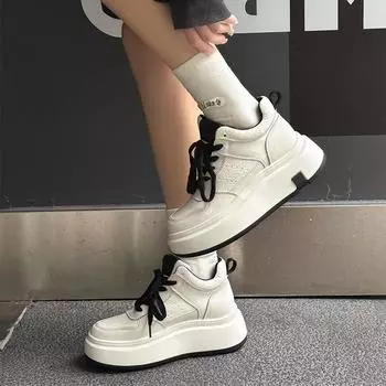 Женские кроссовки повседневные для бега на открытом воздухе удобные женские туфли дизайнерские на шнуровке модные кроссовки на платформе для скейтбординга на плоской подошве женские 35 бежевый