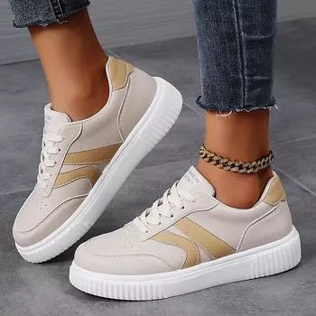 Женские кроссовки повседневные школьные туфли для школьников легкие кроссовки для девочек большие размеры EU: 36 бежевый