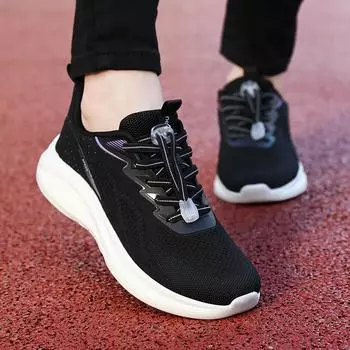 Женские кроссовки повседневные школьные туфли для школьников легкие кроссовки для девочек большие размеры женские кроссовки на танкетке 36-44 EU: 36 чёрный