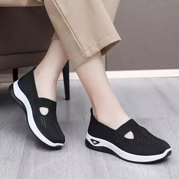 Женские кроссовки с вырезами, повседневные дышащие туфли для ходьбы, легкие туфли на плоской подошве для отдыха на открытом воздухе 42EU/CN43