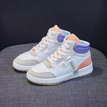 Женские кроссовки с высоким топом Уличная мода Тренд Повседневная доска Обувь Тренировочная обувь Баскетбольная обувь 35 белый