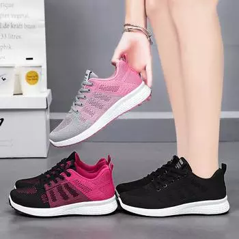 Женские кроссовки сетчатые дышащие модные неглубокие кроссовки весна-лето и осень удобные кроссовки с круглым носком обувь для женщин 36
