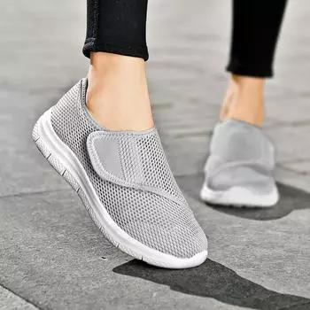 Женские кроссовки Slip On, дышащие, прогулочные туфли, женская мода, регулируемые, легкие, плоские туфли для опухших ног, мягкая подошва, балетки 35 горячий розовый