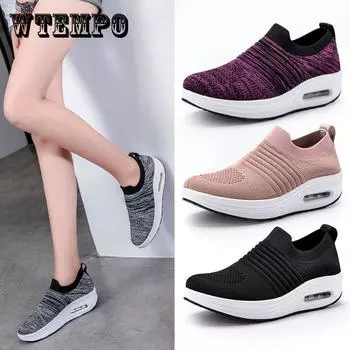Женские кроссовки Slip-On — ультра-дышащие, легкие, с верхом из летящего тканого материала для максимального комфорта — идеально подходят для бега, прогулок и повседневной носки 35 чёрный