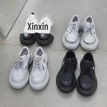 Женские кроссовки SMFK 2024 года на толстой подошве, увеличивающие рост, с сетчатым узором в виде перекрестных цветов Size 37