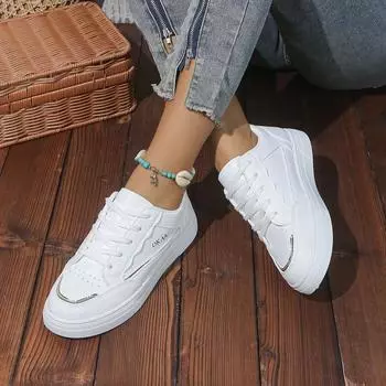 Женские кроссовки трендовые модные удобные повседневные плоские кроссовки женские уличные прогулочные туфли на плоской платформе для женщин Zapatos De Mujer 35 серебряный