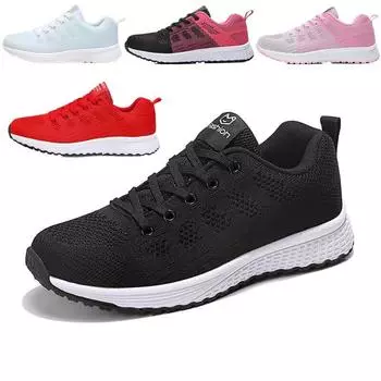 Женские кроссовки унисекс легкие дышащие беговые удобные сетчатые кроссовки для любителей спортивной обуви 35 чёрный
