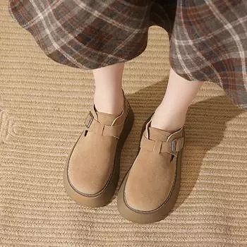 Женские кроссовки универсальные зимние туфли-сабо на платформе для женщин с неглубоким носком и круглым носком повседневные кроссовки женские Zapatos De Mujer 34 чёрный