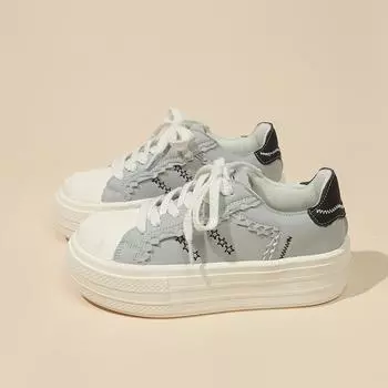 Женские кроссовки, увеличивающие рост на толстой подошве, белая обувь, новые весенне-осенние женские повседневные кроссовки 35 серый