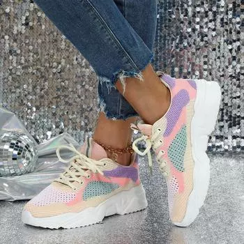 Женские кроссовки, увеличивающие рост, повседневная обувь для школьников и студентов, легкие кроссовки для пар, большие размеры 35-44 EU: 37