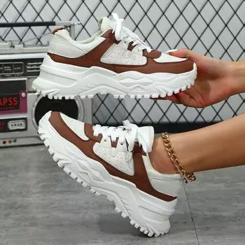 Женские кроссовки, увеличивающие рост, повседневная обувь для школьников и студентов, легкие кроссовки для пар, большие размеры 35-44 EU: 37 бежевый