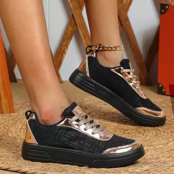 Женские кроссовки, увеличивающие рост, повседневная обувь для школьников и студентов, легкие кроссовки для пар, большие размеры 35-45 EU: 37 чёрный