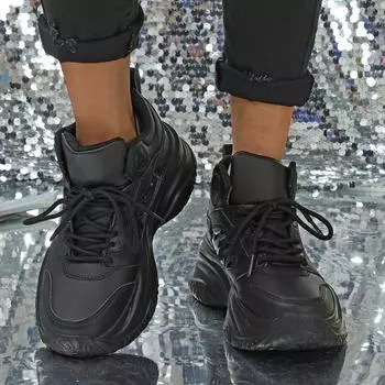 Женские кроссовки, увеличивающие рост, повседневная обувь для школьников и студентов, легкие кроссовки для пар, большие размеры 35-45 EU: 37 чёрный