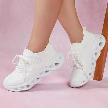 Женские кроссовки, увеличивающие рост, повседневная обувь для школьников и студентов, легкие кроссовки для пар, большие размеры 35-45 EU: 37 белый