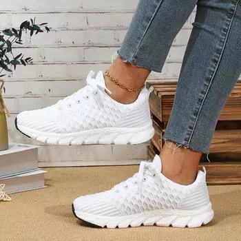 Женские кроссовки, увеличивающие рост, повседневная обувь для школьников и студентов, легкие кроссовки для пар, большие размеры 35-45 EU: 37 белый