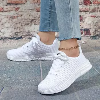 Женские кроссовки, увеличивающие рост, повседневная обувь для школьников и студентов, легкие кроссовки для пар, большие размеры 35-45 EU: 37 белый