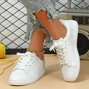 Женские кроссовки, увеличивающие рост, повседневная обувь для школьников и студентов, легкие кроссовки для пар, большие размеры 35-45 EU: 37 белый