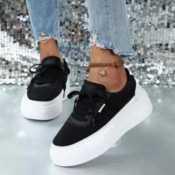 Женские кроссовки, увеличивающие рост, повседневная обувь для школьников и студентов, легкие кроссовки для пар, большие размеры 35-44 EU: 37 чёрный