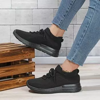 Женские кроссовки, увеличивающие рост, повседневная обувь для школьников и студентов, легкие кроссовки для пар, большие размеры 35-44 EU: 37 чёрный