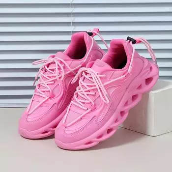 Женские кроссовки, увеличивающие рост, повседневная обувь для школьников и студентов, легкие кроссовки для пар, большие размеры 35-44 EU: 35 розовый