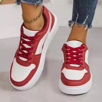 Женские кроссовки, увеличивающие рост, повседневная обувь для школьников и студентов, легкие кроссовки для пар, большие размеры 36-45 EU: 36 красный