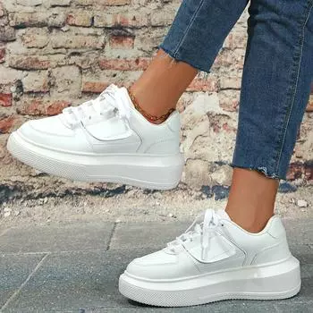 Женские кроссовки, увеличивающие рост, повседневная обувь для школьников и студентов, легкие кроссовки для пар, большие размеры 35-44 EU: 35 белый