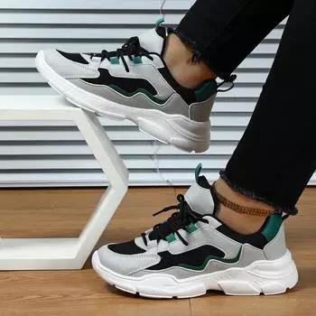 Женские кроссовки, увеличивающие рост, повседневная обувь для школьников и студентов, легкие кроссовки для пар, большие размеры 35-44 EU: 37