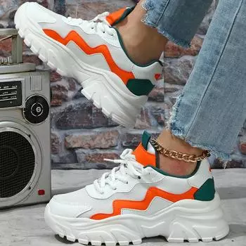 Женские кроссовки, увеличивающие рост, повседневная обувь для школьников и студентов, легкие кроссовки для пар, большие размеры 35-44 EU: 37