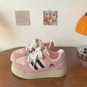 Женские кроссовки в стиле ретро в Гонконге — коллекция осени 2024 г., уличный стиль, круглый носок, толстая подошва, белый цвет. 39 синий