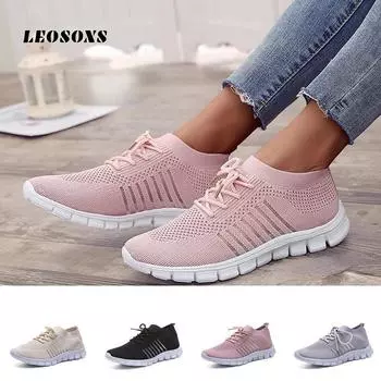 Женские кроссовки, весенние женские туфли на плоской подошве, повседневные женские вулканизированные женские кроссовки, лето 2021, легкие сетчатые дышащие женские кроссовки 35 чёрный