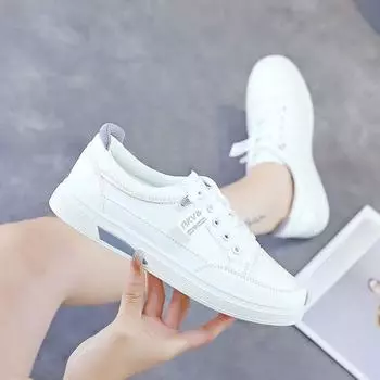 Женские кроссовки весна-лето новые легкие женские туфли универсальные повседневные белые туфли на плоской подошве студенческие повседневные туфли 35