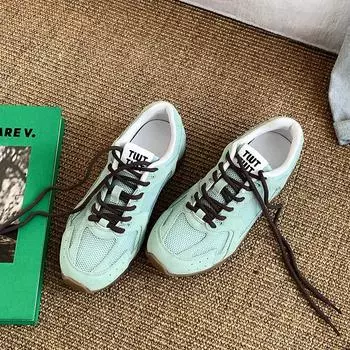 Женские кроссовки весна лето новые натуральная кожа ретро мода повседневные балетки женские шнурованные немецкие кроссовки женские 35