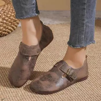 Женские кроссовки весна осень модные кроссовки женские повседневные модные универсальные лоферы на плоской подошве удобные туфли Мэри Джейн для женщин 36 чёрный