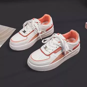 Женские кроссовки весна-осень новые повседневные универсальные дышащие удобные на платформе студенческие спортивные цветные белые туфли 35