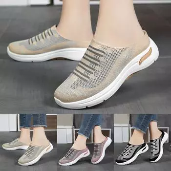 Женские кроссовки Женская повседневная обувь Весна и лето Повседневная женская обувь Повседневные дышащие полуфлоп-кроссовки 37 бежевый