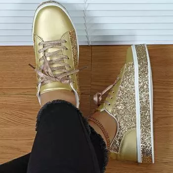 Женские кроссовки золотистого цвета, повседневные, для школьников, для улицы, легкие кроссовки для пар, большие размеры 35-44 EU: 37 золотой