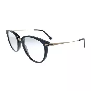 Женские круглые очки Tom Ford Soft FT 5640 B 001 51 мм, 51 мм, блестящее черное и розовое золото