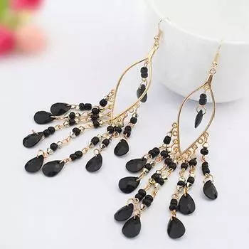 Женские круглые серьги-шарики, европейские и американские модные бронзовые длинные серьги с кисточками