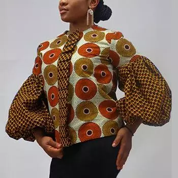 Женские кружевные блузки большого размера с круглым вырезом и длинным рукавом с принтом S зелёный