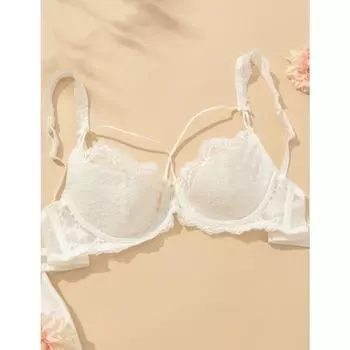 Женские кружевные бюстгальтеры Push Up на косточках сексуальное нижнее белье 34B белый