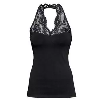 Женские кружевные панели открывают тонкий жилет с халтернеем 2XL