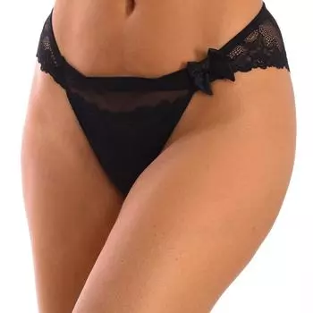 Кружевные бразильские трусики 124180224 для женщин L чёрный