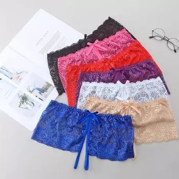 Женские кружевные прозрачные сексуальные открытые трусики с низкой талией