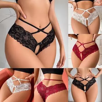 Женские кружевные стринги с прозрачными бретельками, регулируемые, сексуальное женское нижнее белье L