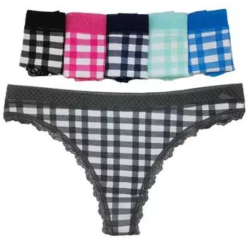 Женские кружевные стринги, сексуальные хлопковые трусики с низкой талией, женские стринги, удобное нижнее белье, дышащие трусы, 6 шт./лот M