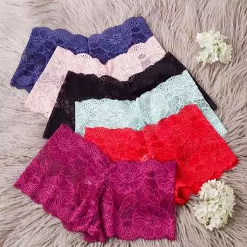 Женские кружевные трусики, нижнее белье-боксеры, женское нижнее белье, прозрачные трусики, нейлоновые женские трусы S красный