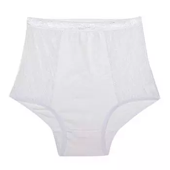 Женские кружевные трусики с завышенной талией LINGERIE AU FEMININ M белый
