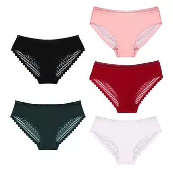 Женские кружевные трусики, сексуальное бикини, нижнее белье, бесшовные трусики-хипстеры с низкой посадкой, дышащие, мягкие, эластичные трусики-трусы S